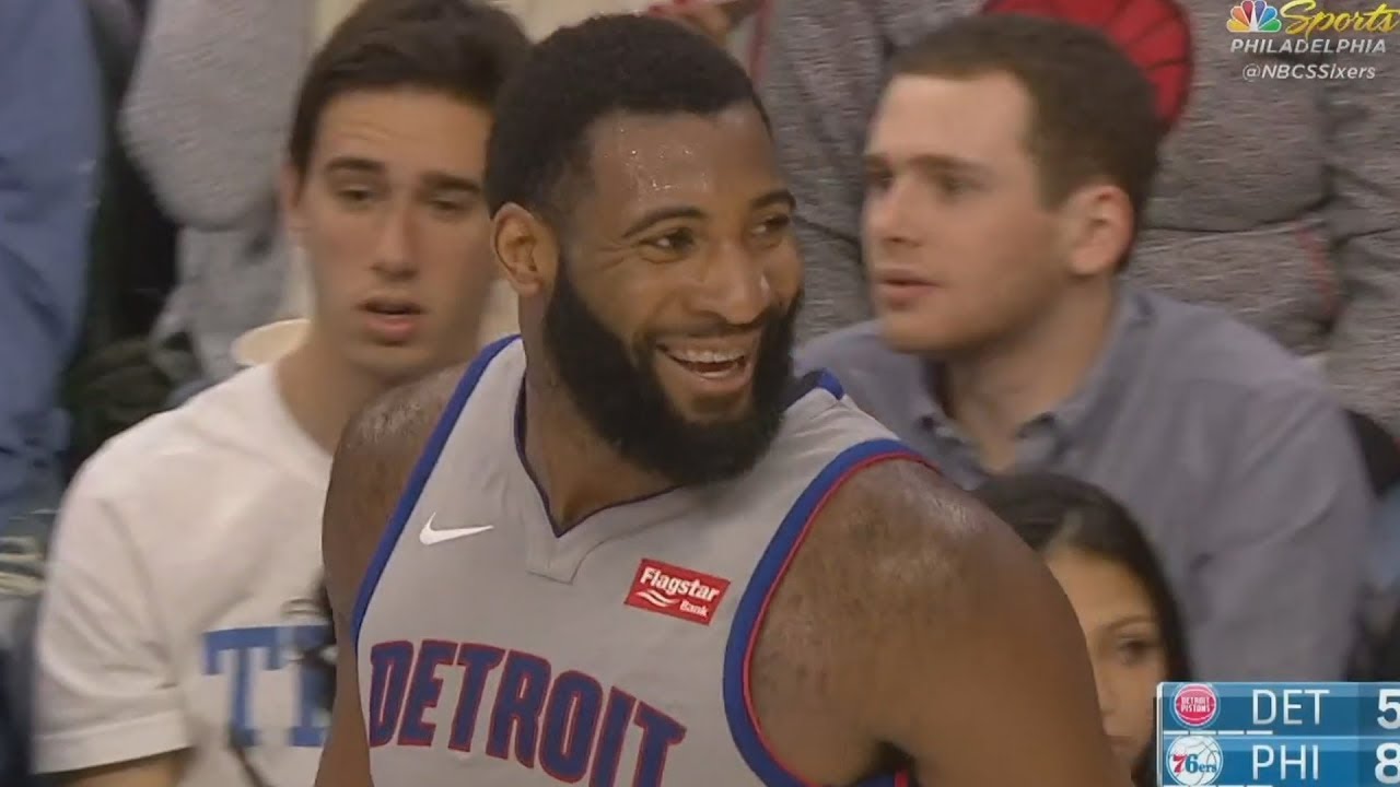 Andre Drummond Shushes Crowd Down 30! Pistons vs 76ers 2017-18 Season