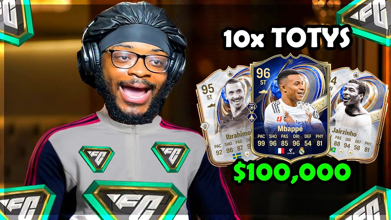 I PACKED 10x TOTY'S (100K FC POINTS)