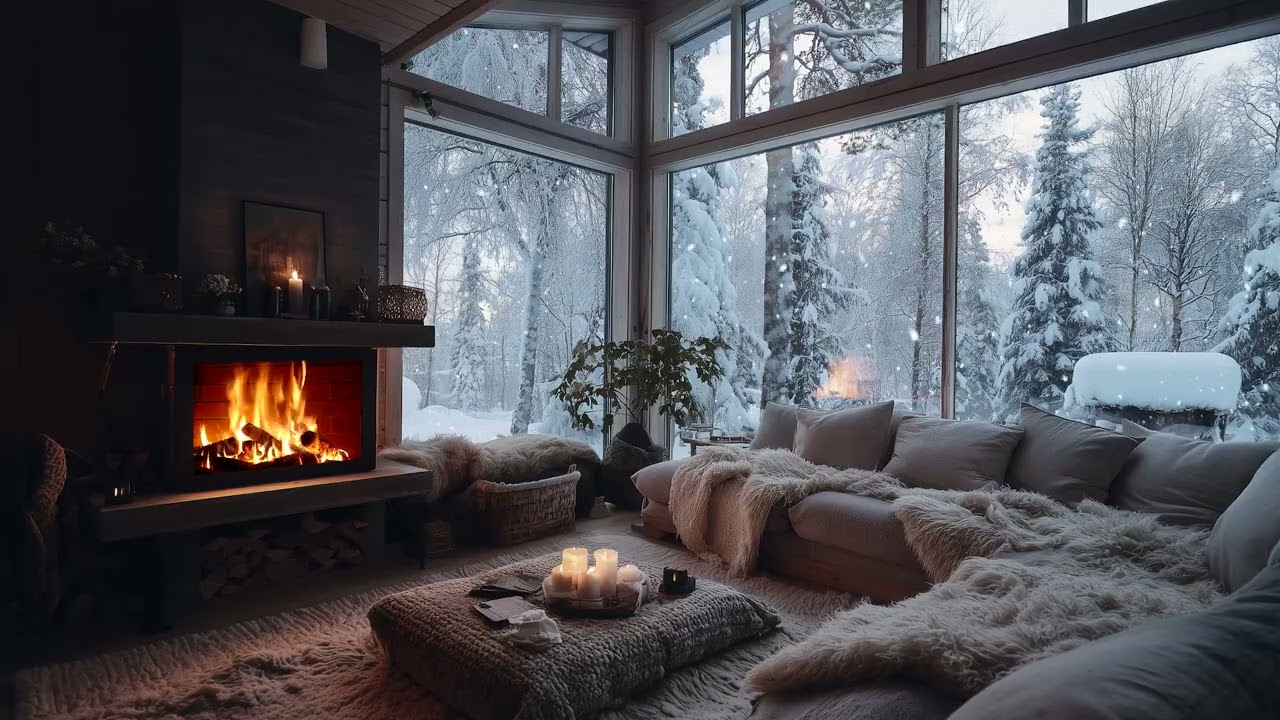 Snowy Night by the Fire 🔥 Soft Piano for Rest & Relaxation