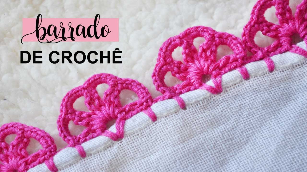 BARRADO DE CROCHÊ CARREIRA ÚNICA FLOR #157 | PASSO A PASSO