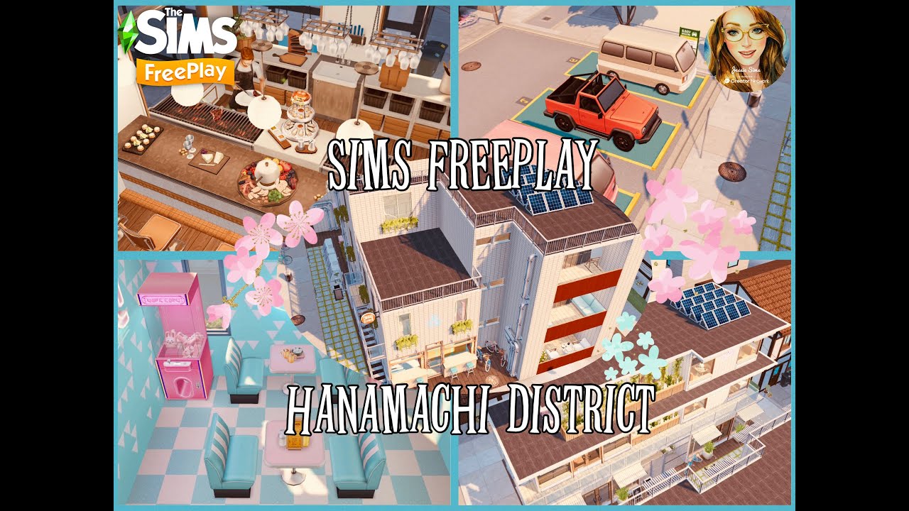 Sims FreePlay Hanamachi District 🌸🏯🌸 Apartments, Karaoke Bar, Kitty Cafe! ☕️🐈