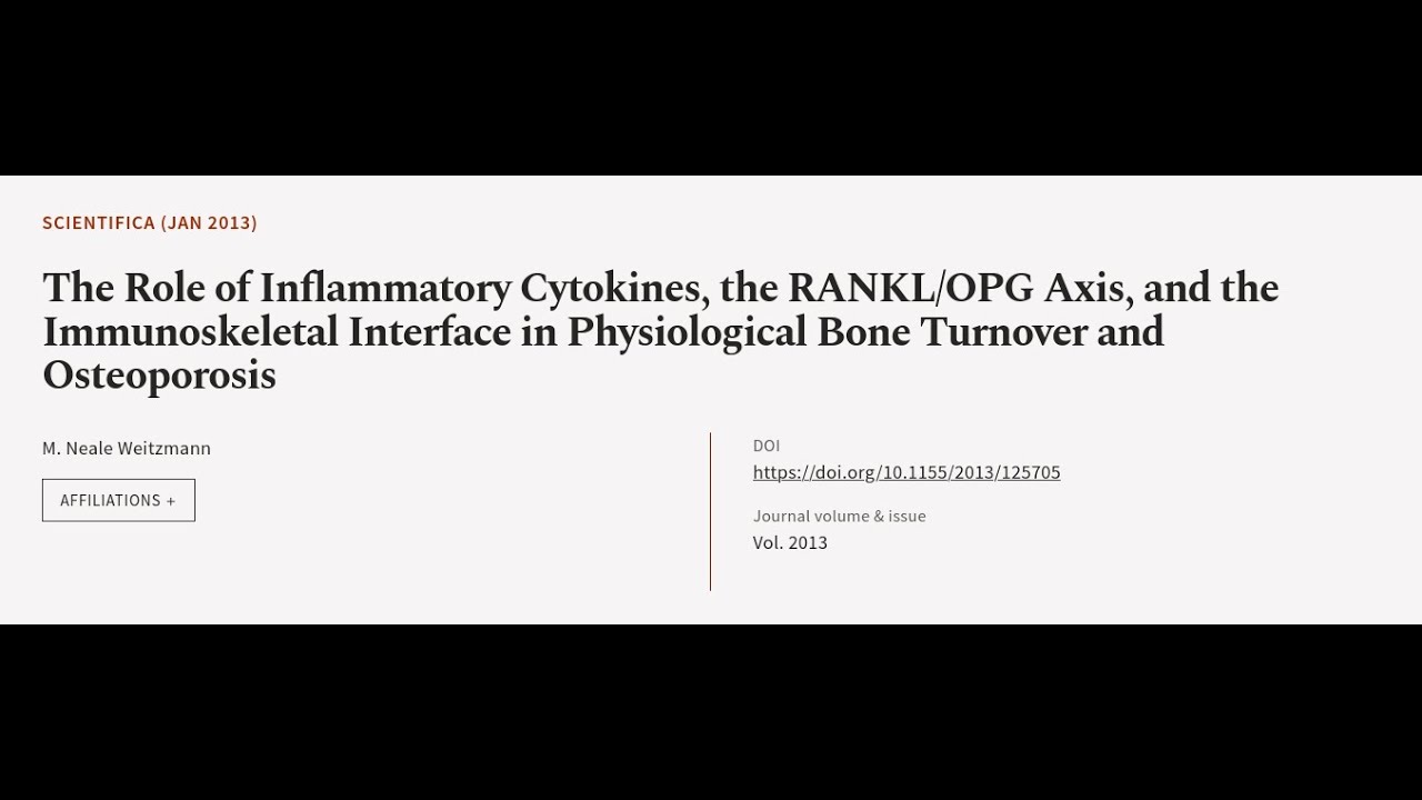 The Role of Inflammatory Cytokines, the RANKL/OPG Axis, and the Immunoskeletal Interf... | RTCL.TV