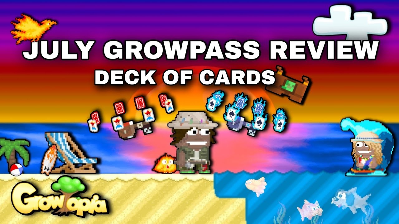 July Growpass review! (Deck of cards) | GROWTOPIA