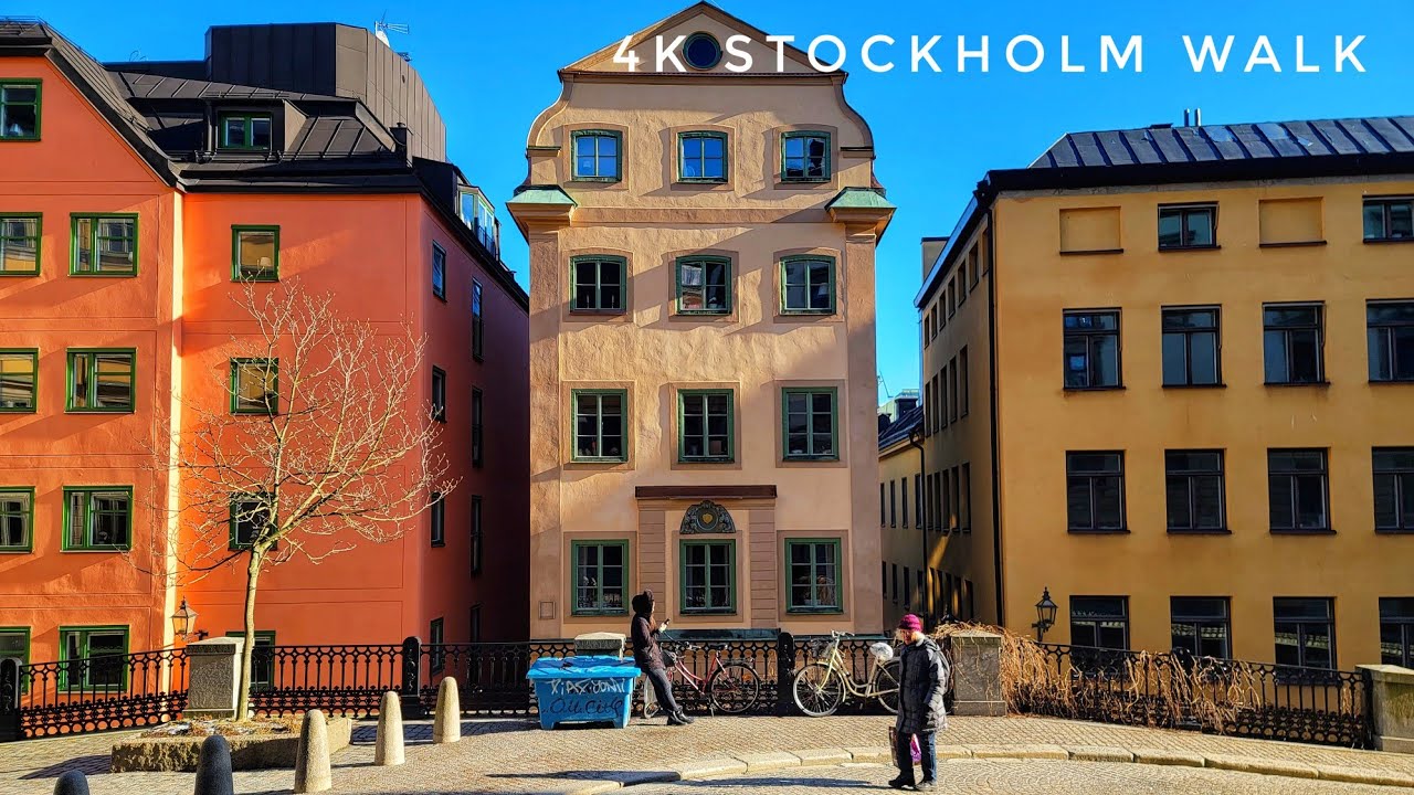 A Guided Walk Through Central Stockholm - February 2022 - 4K 60FPS