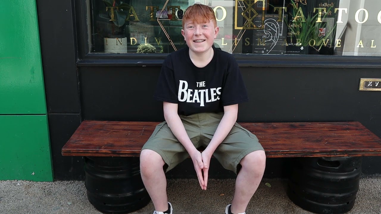 Grafton Streets Youngest Busker Fionn Whelan Stops To Have A Chat With DCT.