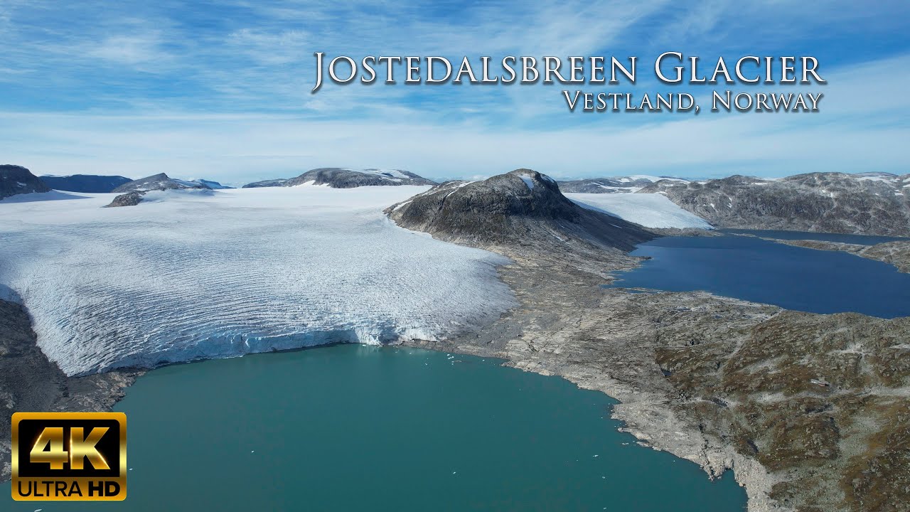 [4K] Jostedalsbreen Glacier in Norway - inspirational flight over the largest glacier in Europe