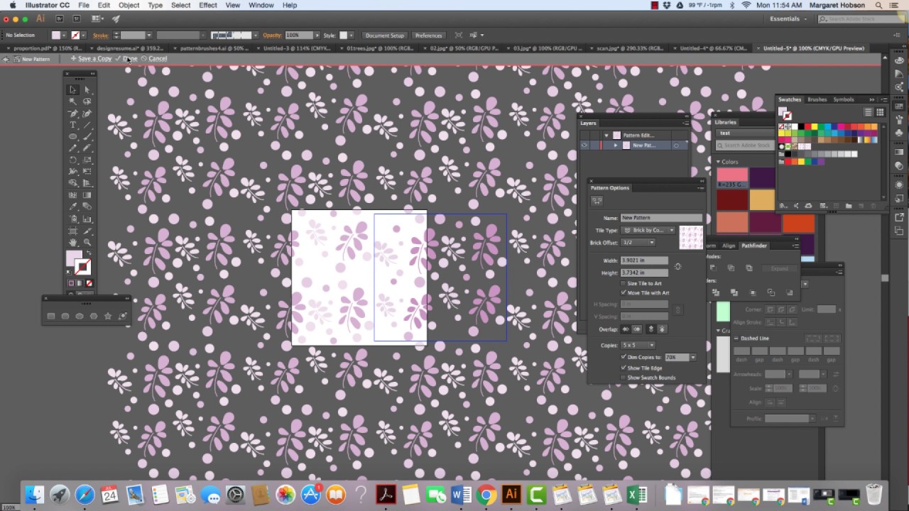 Working with the Pattern Options Tool to Create a Pattern