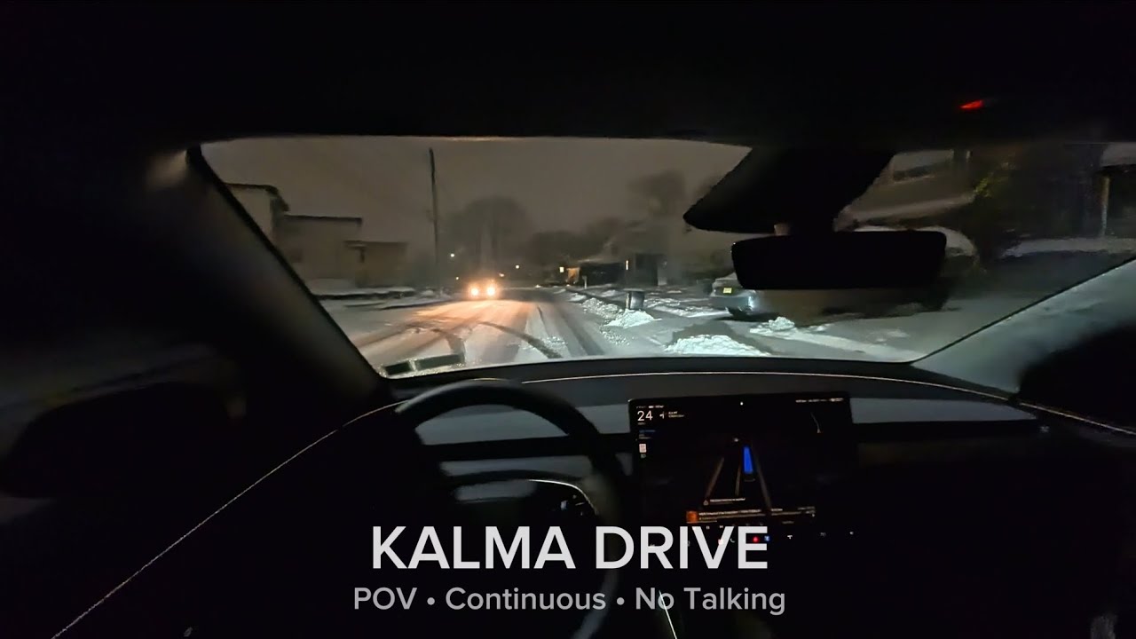 Kalma Drive #4 — Calm Awareness | Snowy Night POV Drive (No Talking)