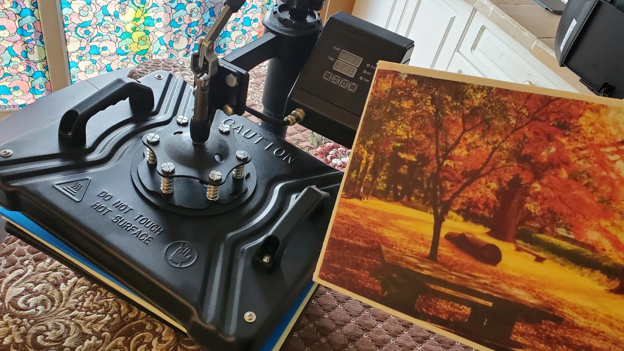 ماكينة heat press للطباعة على الخشب