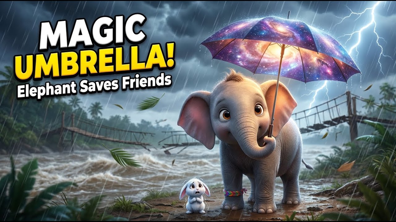 The Elephant and the Magic Umbrella | Kindness Story for Kids | 3D Animated Moral Story