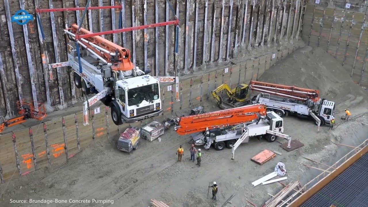 How Airport Station Boxes & Tunnels Project Is Built. Construction Machinery & Equipment In Working