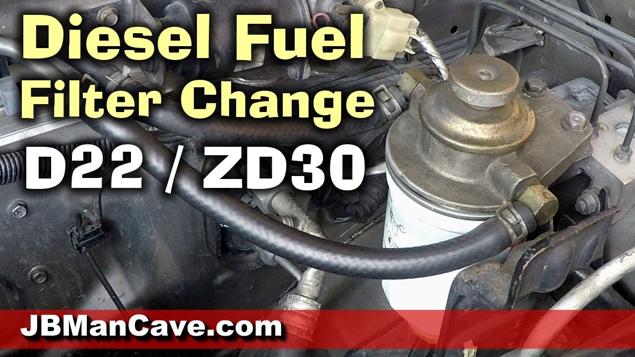 How To Change a D22 Frontier Fuel Filter on ZD30 Engine DIY by JBorde.com