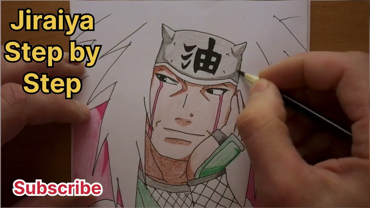 How to draw Jiraiya / drawing step by step / lesson for beginner / anime Naruto