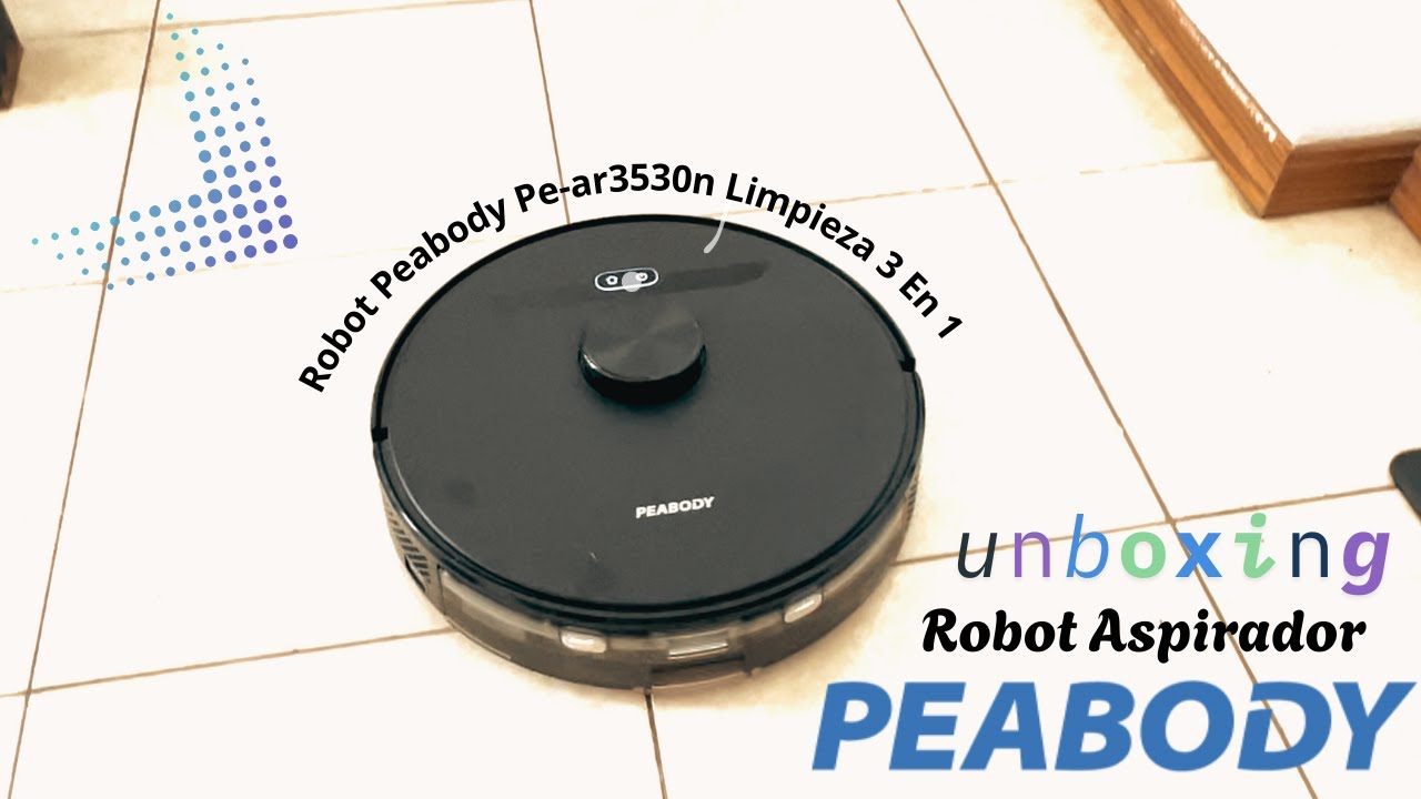 Aspiradora Robot Peabody Pe-ar3530n ⬆️ Limpieza 3 En 1 Con App