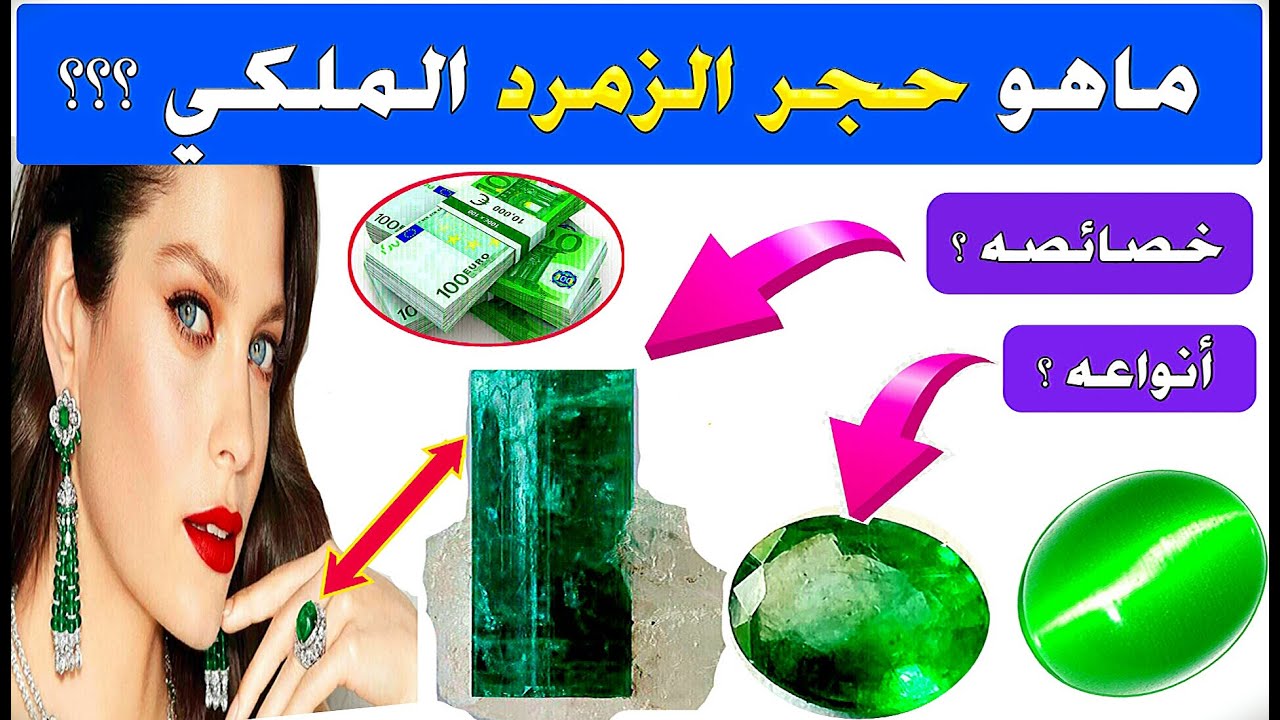 حجر الزمرد الملكي الأصلي، كيف تتعرف عليه و على أنواعه و صفاته و أماكن تواجده... شاهد و استفد