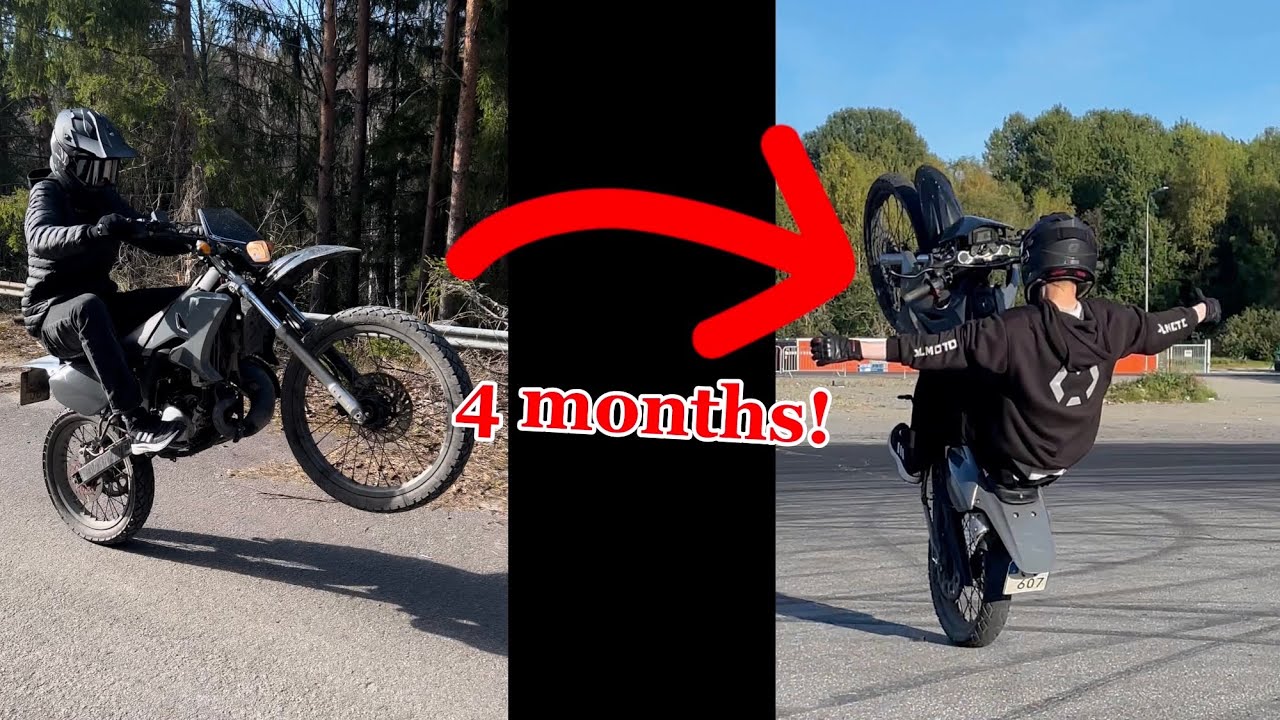 Wheelie progression on a STOCK 50cc