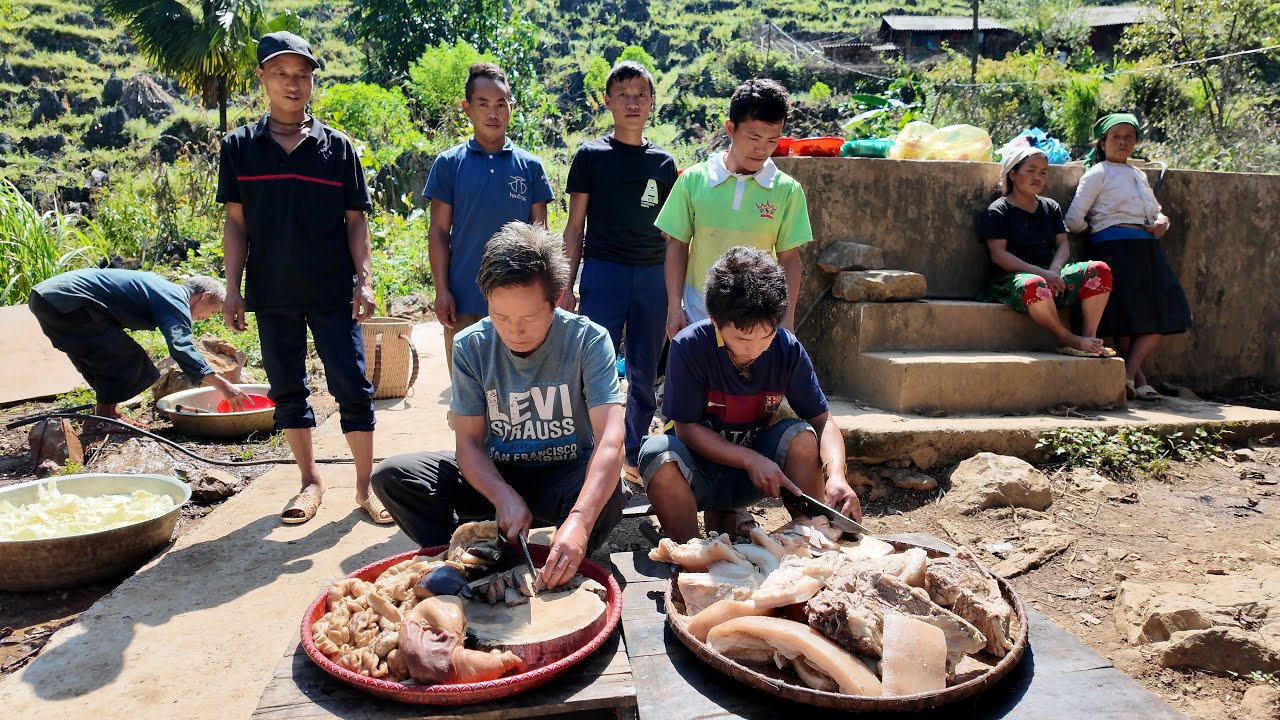 Mở đại tiệc Tổng kết Khánh thành Tuyến đường 10 hộ biệt lập thôn Há Đề ngon nhức nách . Thào Mí Linh