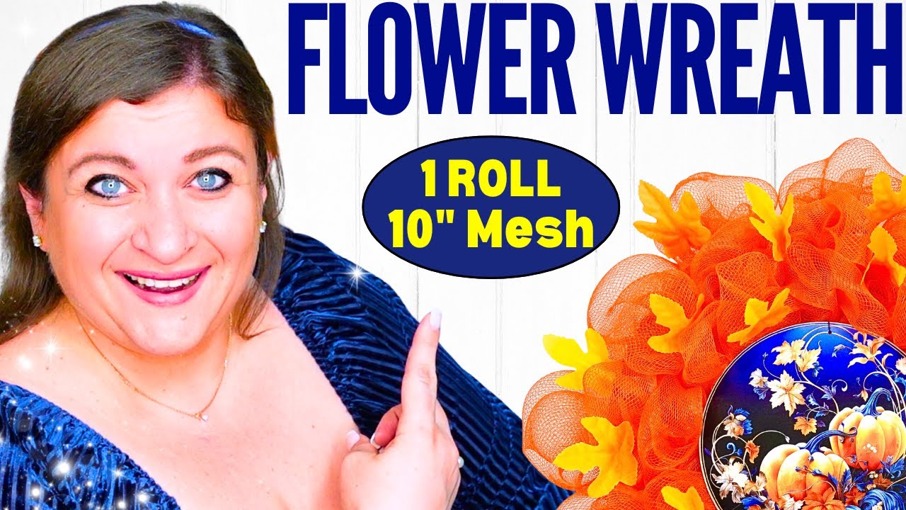 Spruce Up Your Home with a Gorgeous Fall Deco Mesh Flower Wreath!
