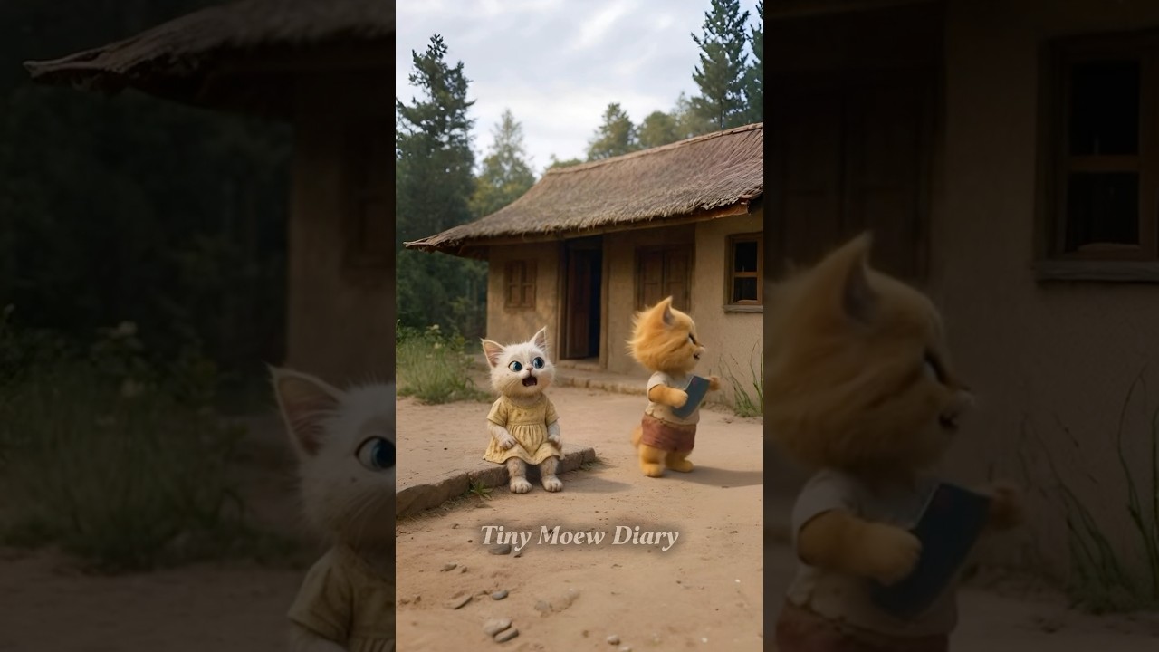 The poor cat had her phone taken away by her brother and broke it. #cat #cartton #viral #shorts