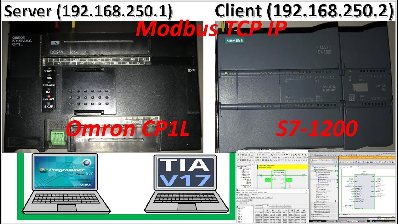 Omron PLC connect with S7-1200 PLC via Modbus TCP.IP