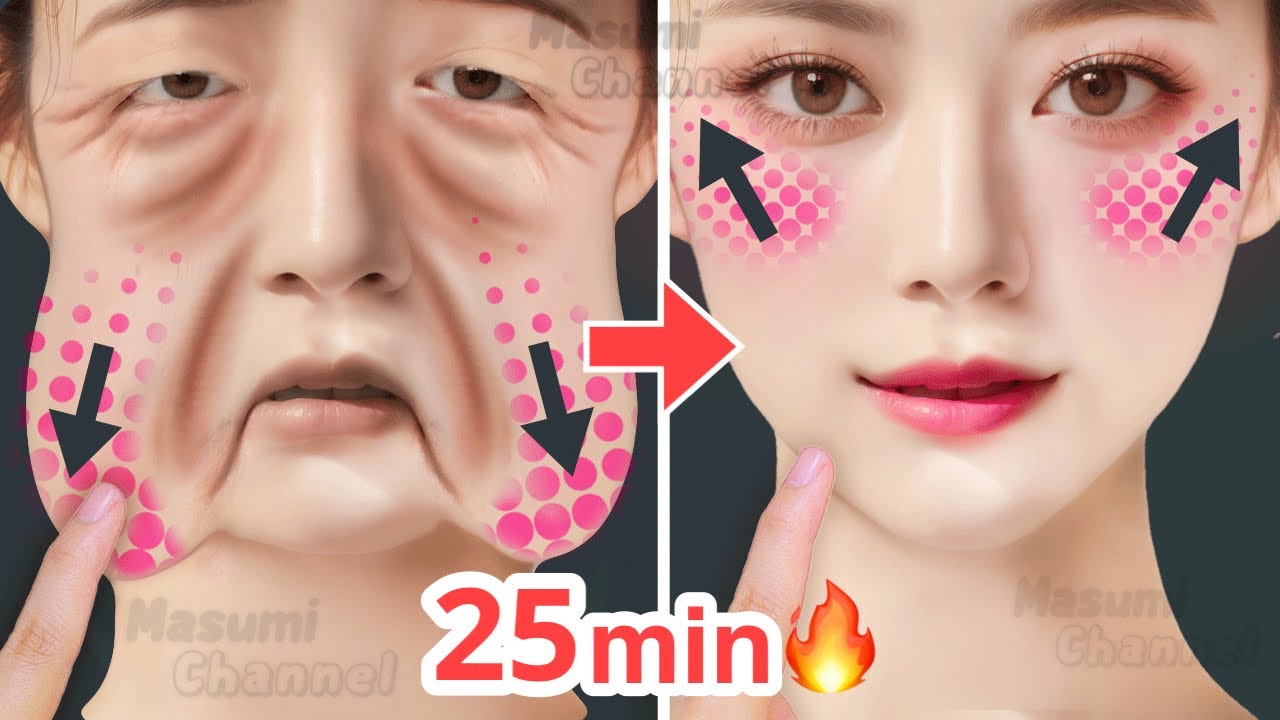 25 минут🔥 Упражнения по лифтингу лица для начинающих! Уменьшите морщины от смеха и щеки