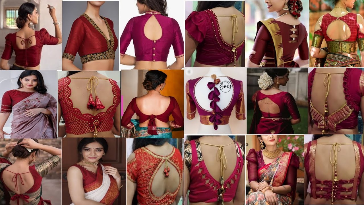 Very Beautiful Maroon Color Blouse Designs❤||Blouse Back Neck Designs||Blouse Designs||