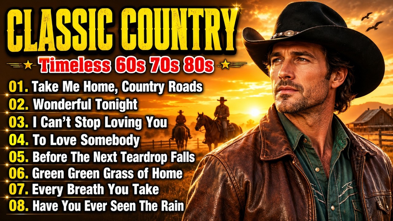 Take Me Home, Country Roads, Wonderful Tonight | Classic Country Music Timeless 60s 70s 80s