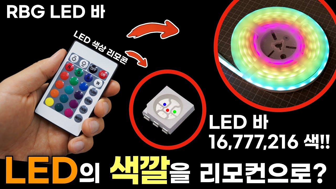 색깔이 변하는 RGB LED 바의 모든것!! (기본적 원리, 설치 방법, 컨트롤러 추가구매, 연장 등등)