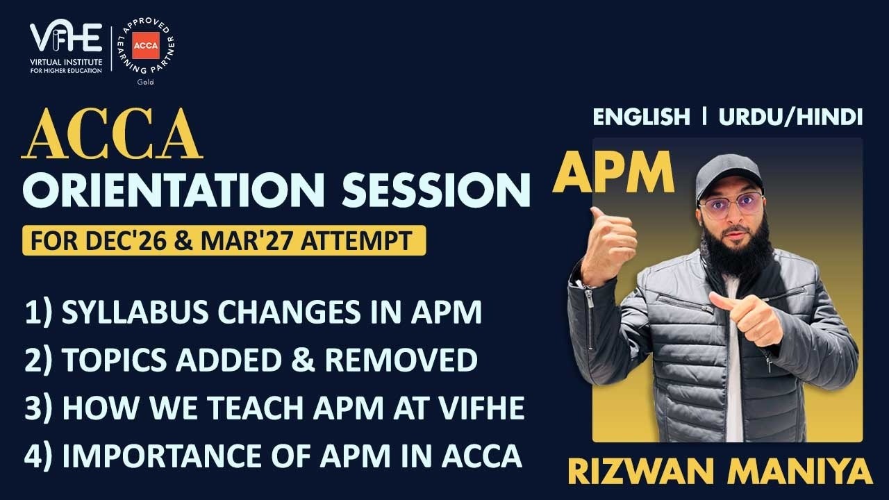 ACCA APM Orientation Session for Dec'26 & Mar'27 Attempts | VIFHE