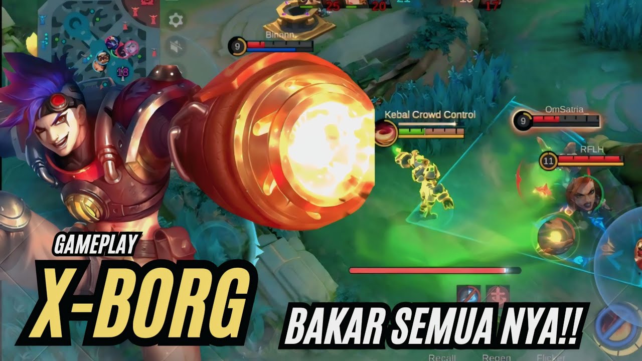Геймплей за X-Borg | Сожгите всё дотла!! - Mobile Legends