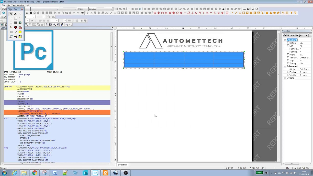 PC-Dmis Report Header (Part1)