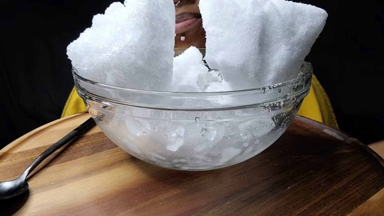 CRUNCHY SLUSHY DUMP | REFROZEN SHAVED ICE & POWDERY ICE | TUBE ICE & NUGGET ICE | #iceeating #asmr
