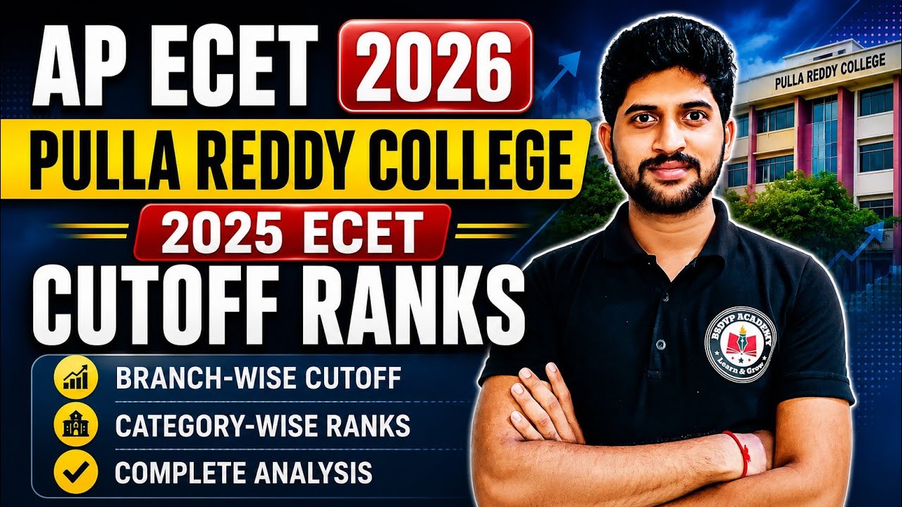 🔥 AP ECET 2026 | Pulla Reddy College 2025 Cutoff Ranks | Branch Wise Analysis
