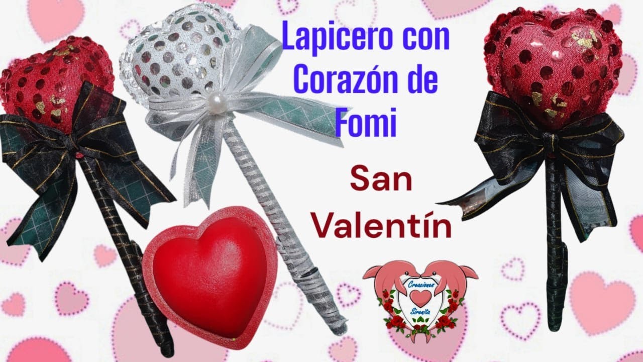 ❤️ #diy lapicero/bolígrafo con corazón de fomi  manualidades san Valentín dia del amor y amistad ❤️
