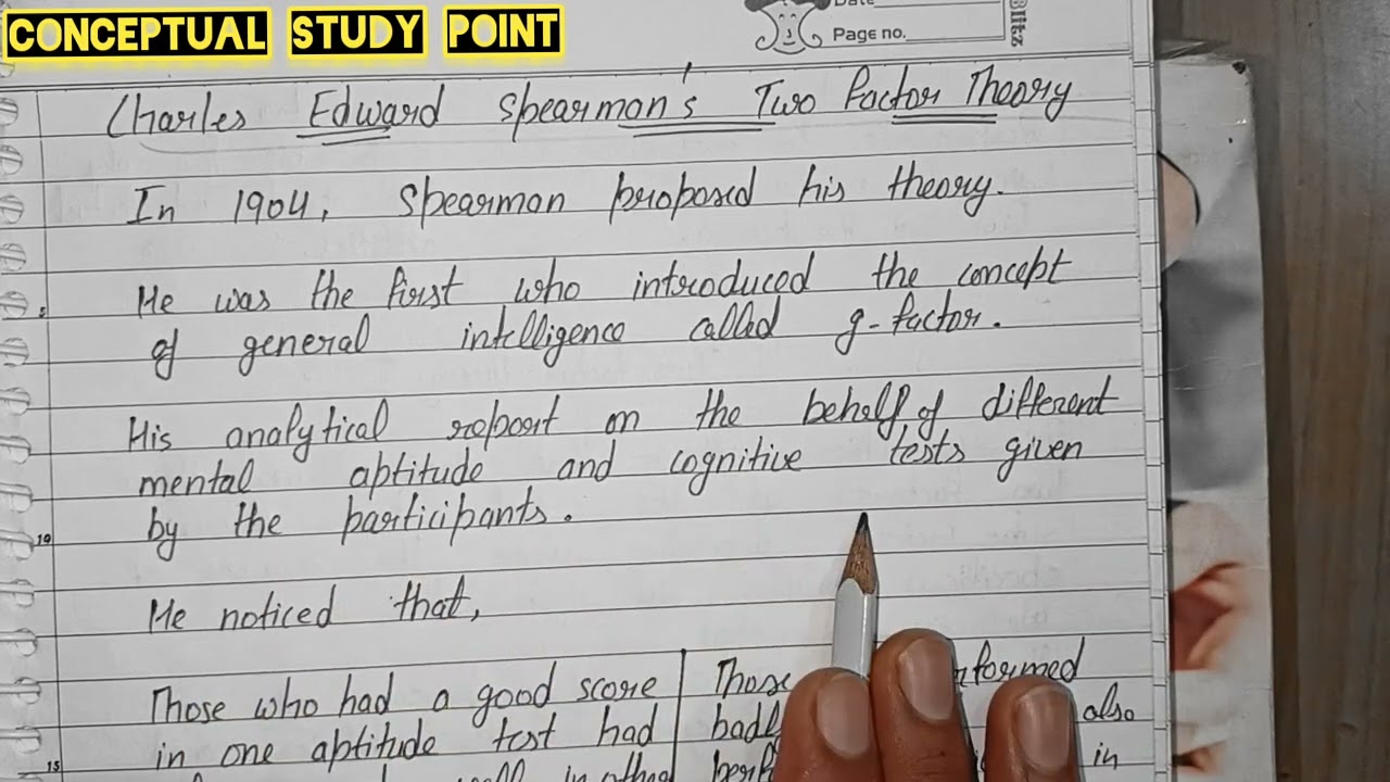 Spearman's Two Factor Theory of Intelligence || By Charles Spearman's  by @thecommercemind