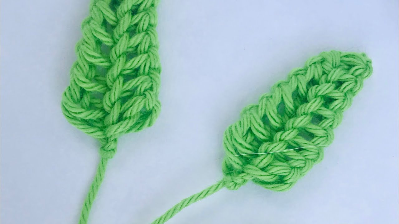 feuille au crochet | crochet tunisien | 5 min crochet