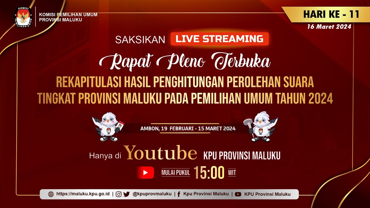 Hari ke 11 Panel B Lanjutan 3 Maluku Tengah  - RAPAT PLENO TERBUKA KPU PROVINSI MALUKU