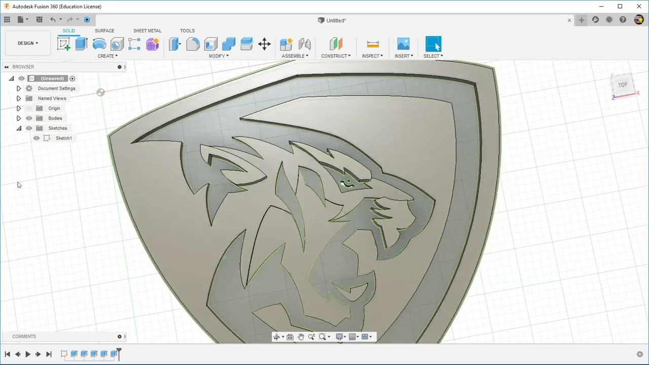 Making 3D logo in Fusion 360 by using SVG