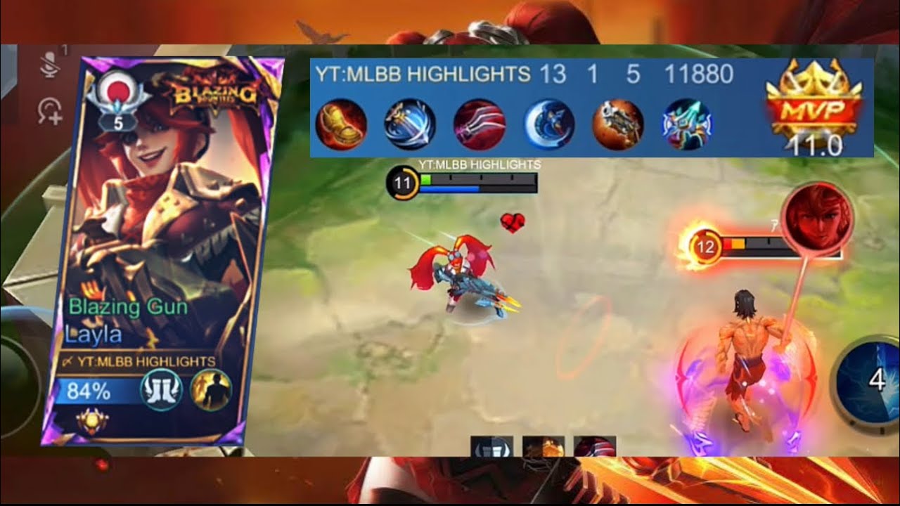 GLOBAL BUILD LAYLA (BLAZING GUN) SOLO RANKED GAME FULL GAMEPLAY-MOBILE LEGENDS