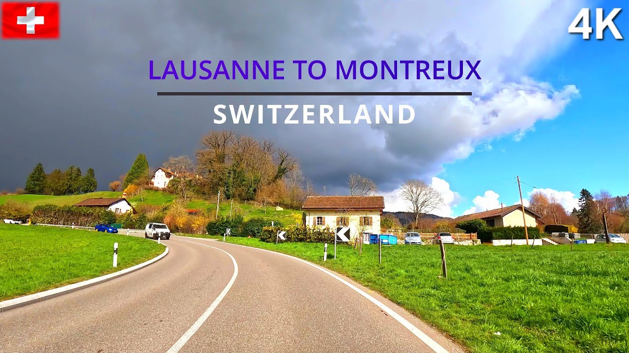 Driving the Swiss Countryside: Lausanne to Montreux via Puidoux (4K)