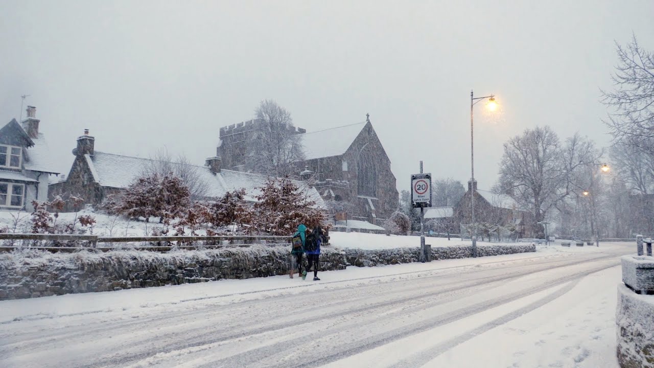 Storm Barra brings fresh heavy snowfall to Braemar in North East Scotland on 7th December 2021