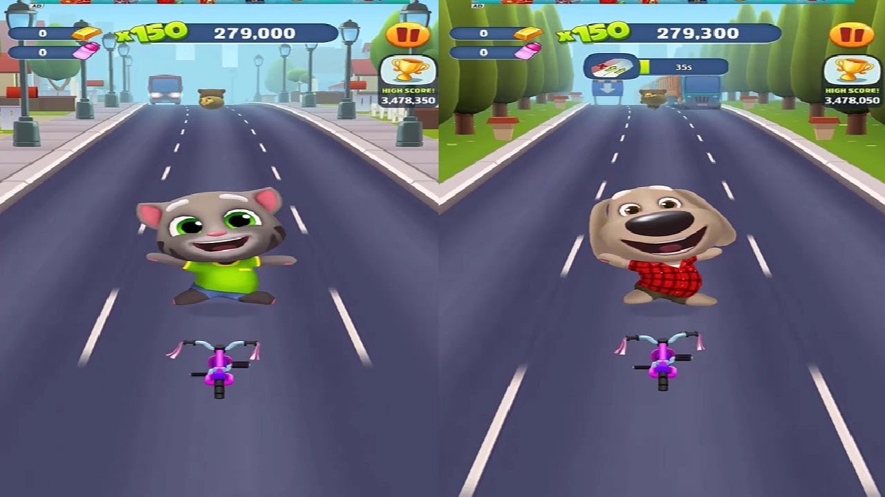 Talking Tom Gold Run New Update Cycle Tour event Talking Tom VS Talking BEN Boss Fight