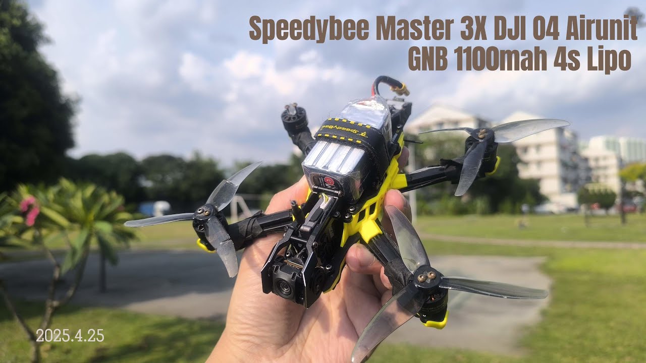Speedybee Master 3X DJI O4 Airunit Crash GNB 1100mah 4s 9 Minutes Flytime 3.6v Landing