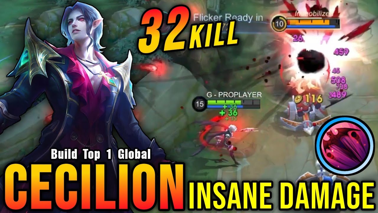 32 Kills!! Insane Damage Cecilion 100% Killing Machine!! - Build Top 1 Global Cecilion ~ MLBB