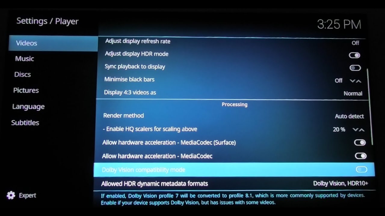 Homatics R 4K Plus Dolby Vision Profile 7 MEL & FEL on Android TV 12