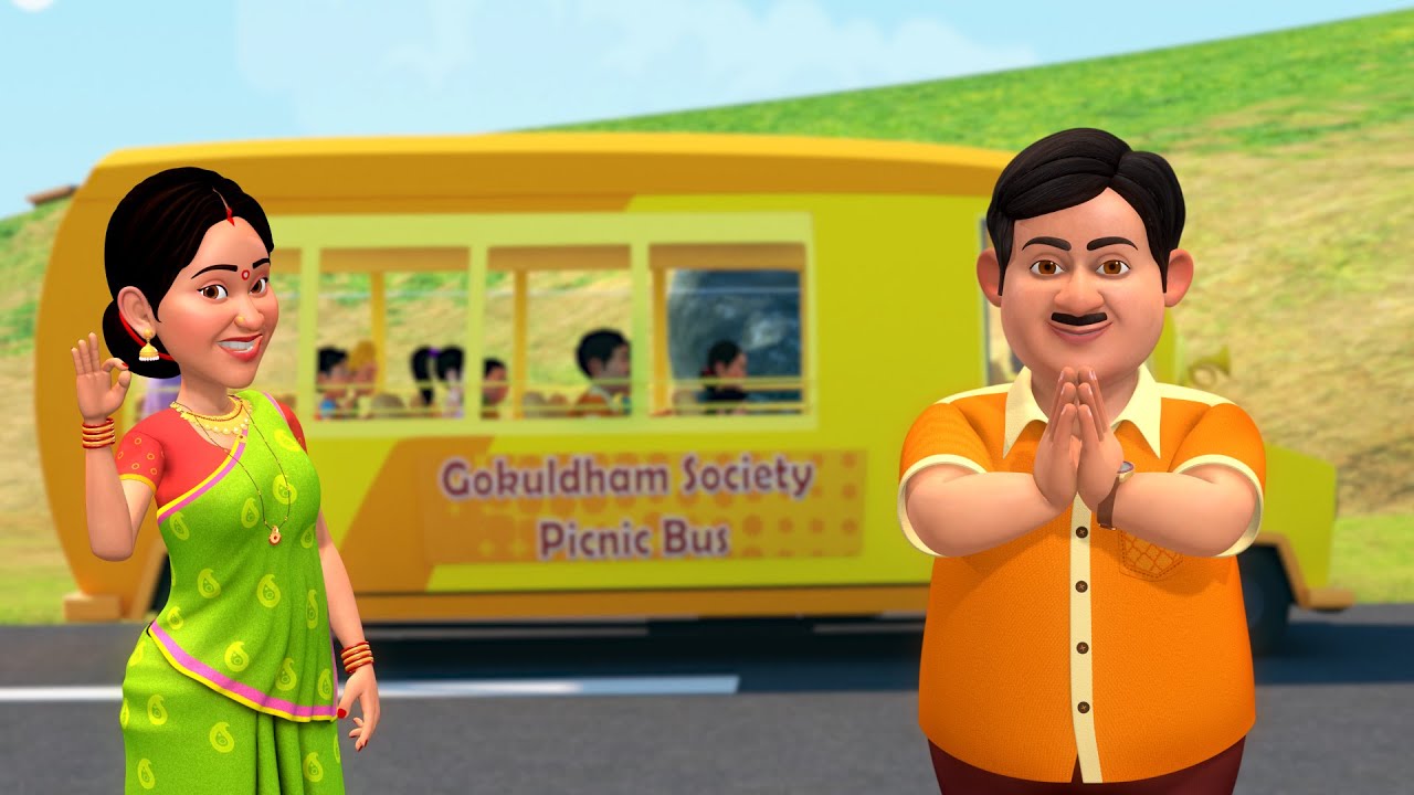 Bus Rhymes for Kids 🚌 | Wheels Go Round | Nursery Songs Compilation | TMKOC English Rhymes