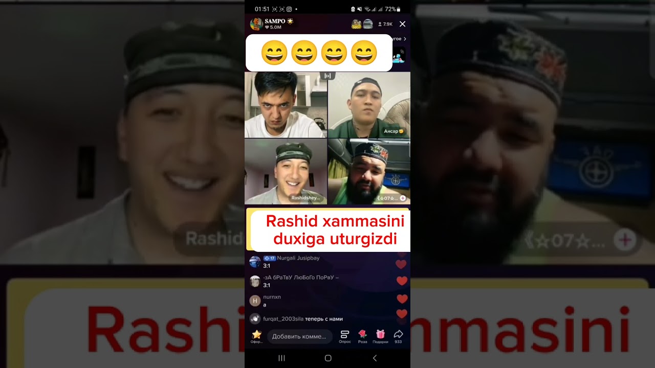 #tiktok4099 Rashid Sampo Ansar duxiga uturdi 😄 #sampo #rashid #ansar #tiktok #uzbekiston #qazaqstan