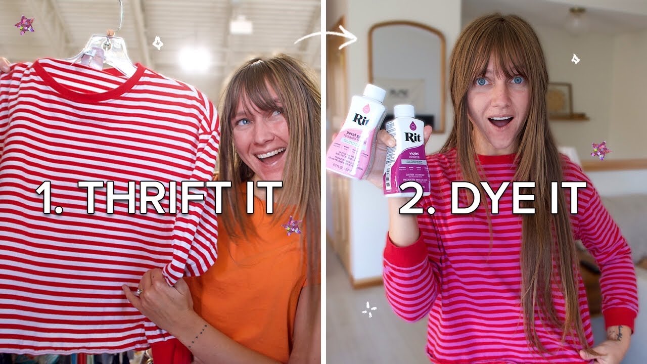 i couldn’t thrift pink, so i dyed thrift finds instead ✨ (it actually turned out?!)