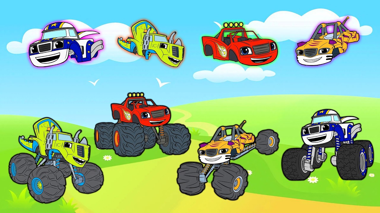 Blaze Style Monster Truck Puzzle 🚗 | Can You Guess & Build the Right Truck? | Blaze Animation