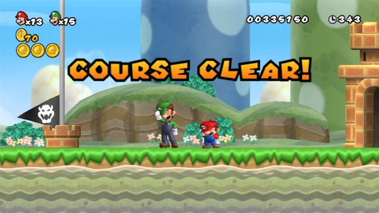 New Super Mario Bros. Wii Two-Player Playthrough - World 1